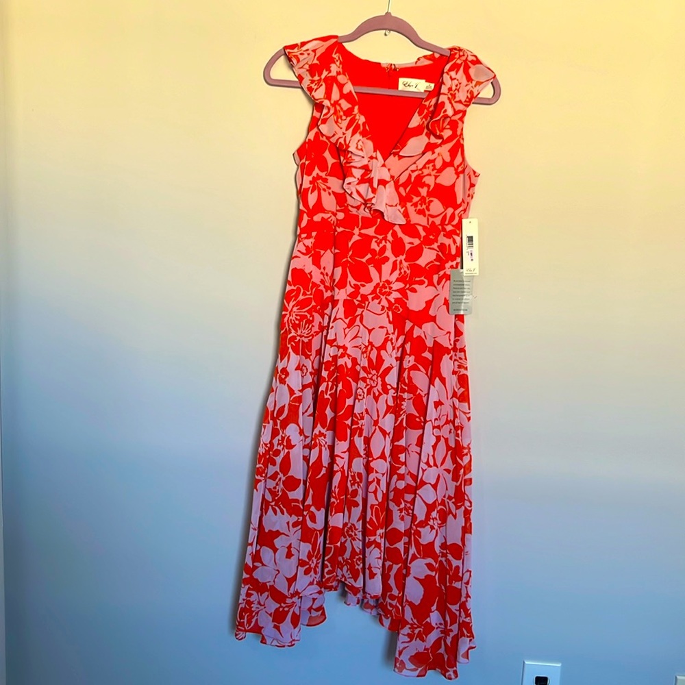 Eliza j size 6 red and pink formal or party dress